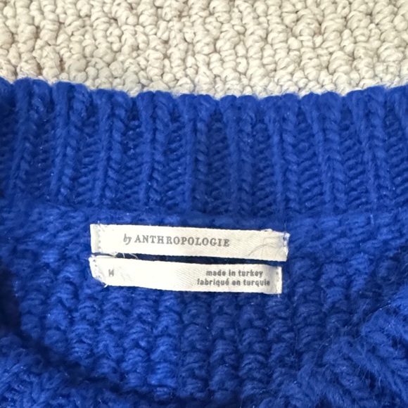 Anthropologie Royal Blue Cable Knit Sweater - Picture 2 of 2